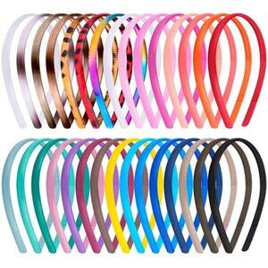 Plastic Headbands 30 Pack Girls Women Colorful Hairbands Thin Non Slip Hair Band